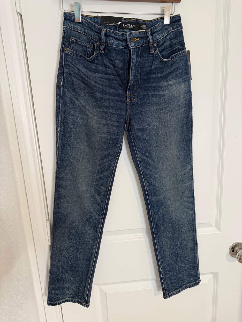 Ralph Lauren Straight Leg Jeans in Dark Blue Wash